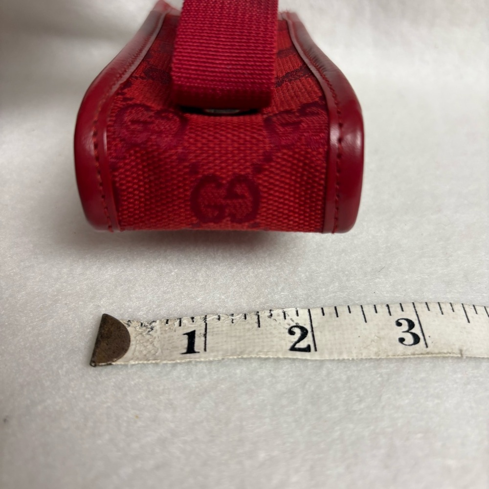VTG GUCCI Red Belt Pouch Case GG Print Clip Old Cell Phone Pouch - Picture 15 of 15